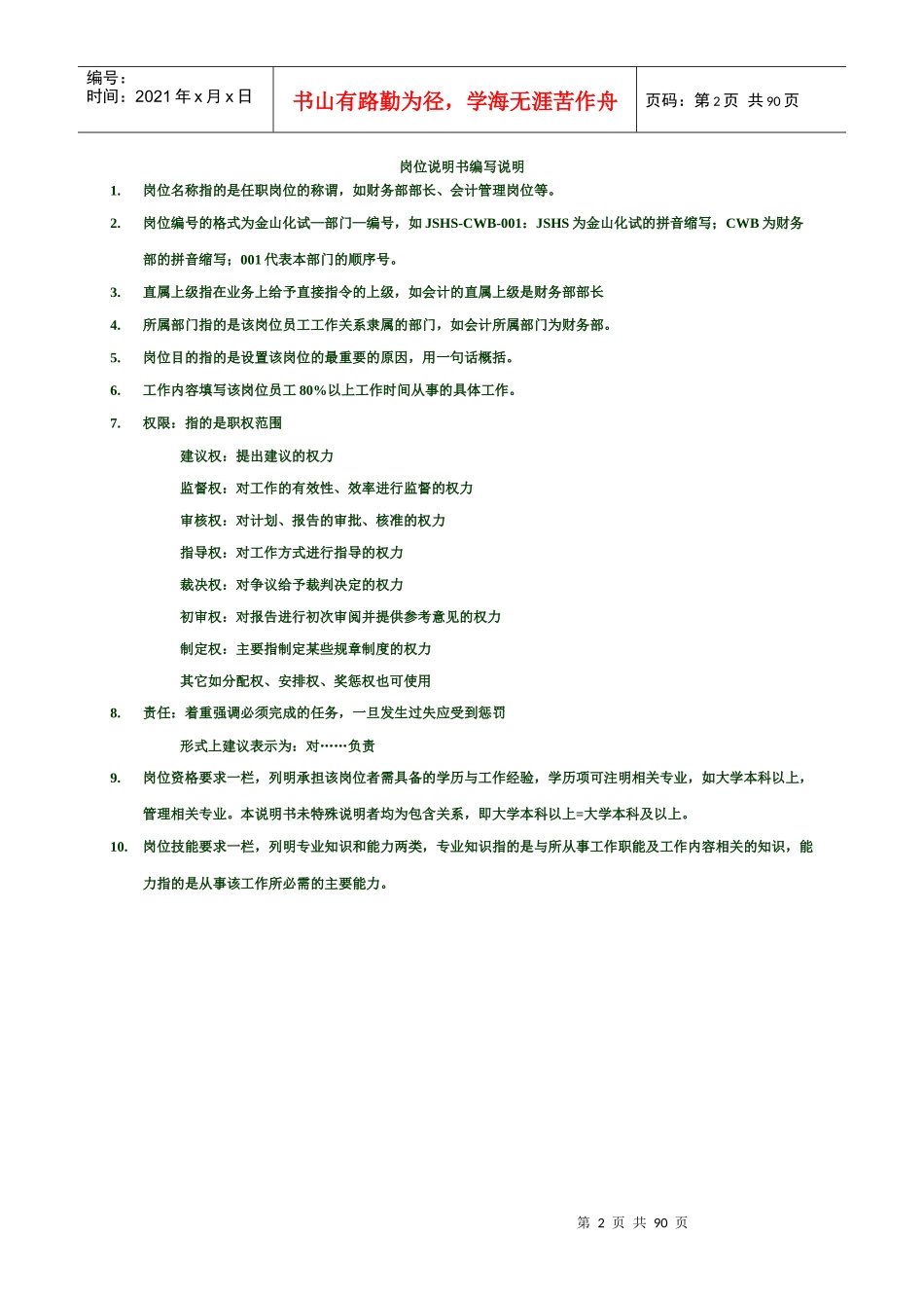 XXXX版金山职位说明书报告_第2页