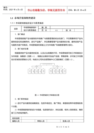 市场营销组织与岗位设计