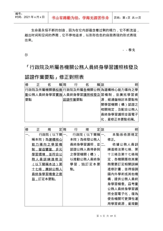 人力资源-20220Nzsav「行政院及所属各机关公务人员终身学习护照核发及认证作业要点