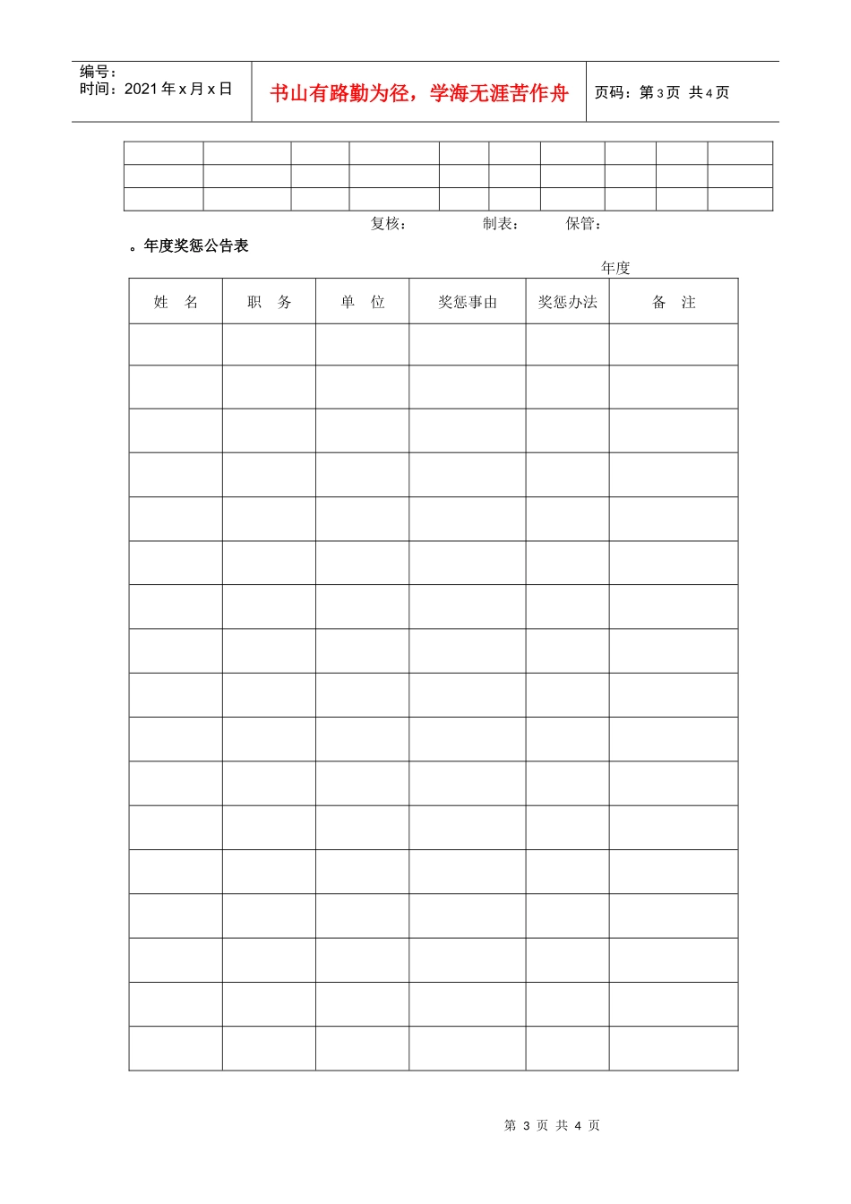 奖惩申报表（范本）+赠送奖惩登记、公告表（范本）_第3页