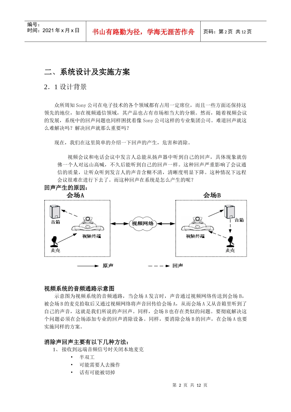 人力资源-2022Sony公司会议室音频会议系统回声处理方案_第2页