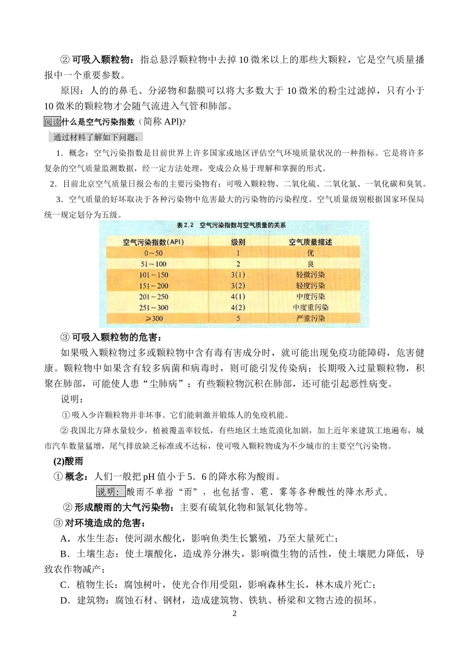 地理教案教学设计大气污染及其防治345665_第2页
