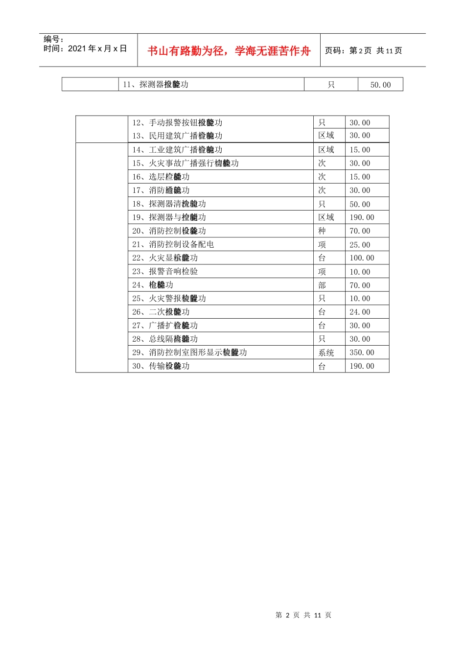 山东省建筑自动消防设施检测收费标准_第2页