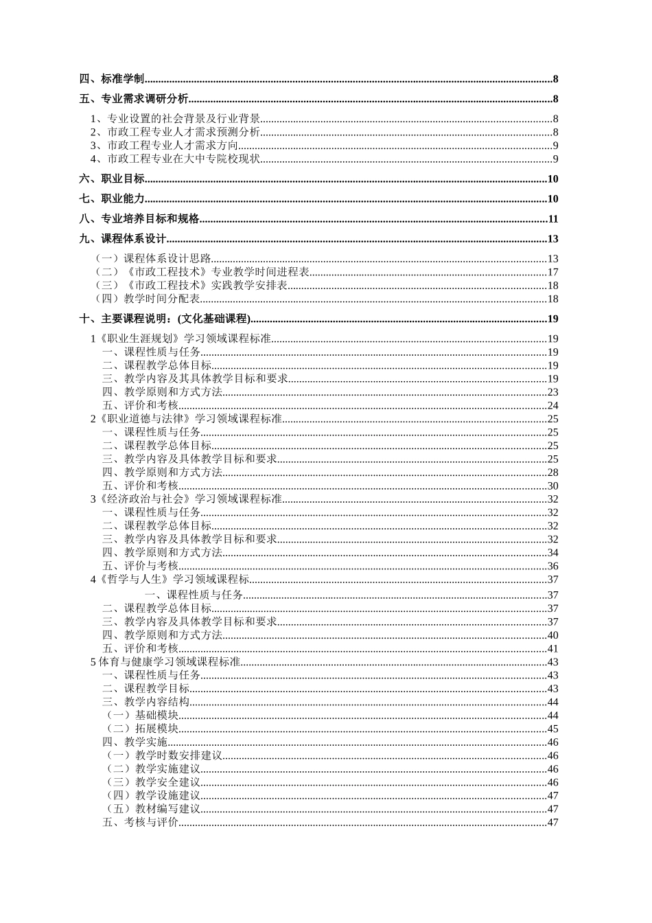 市政工程专业人才培养方案_第2页