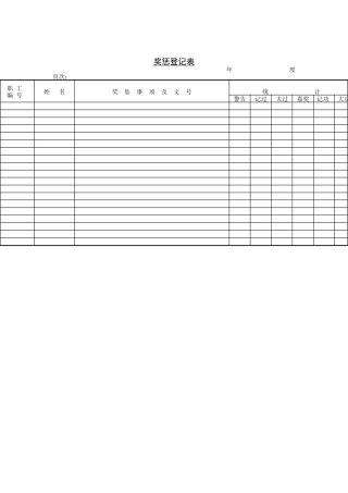 公司考核表格-奖惩登记表