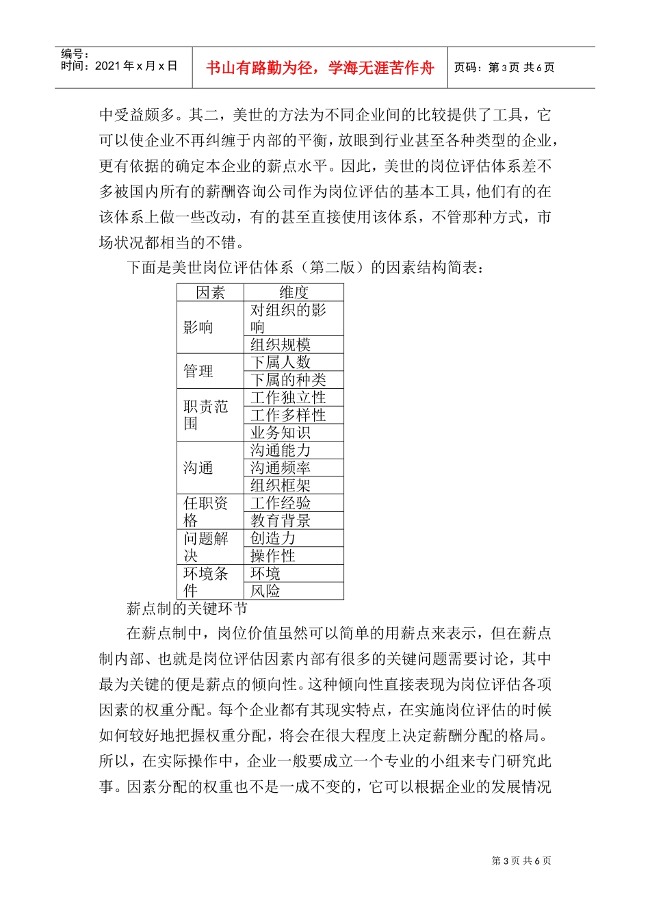 人事资源企业薪酬模式与薪点制_第3页