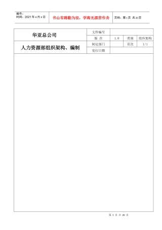 【改】人力资源部组织