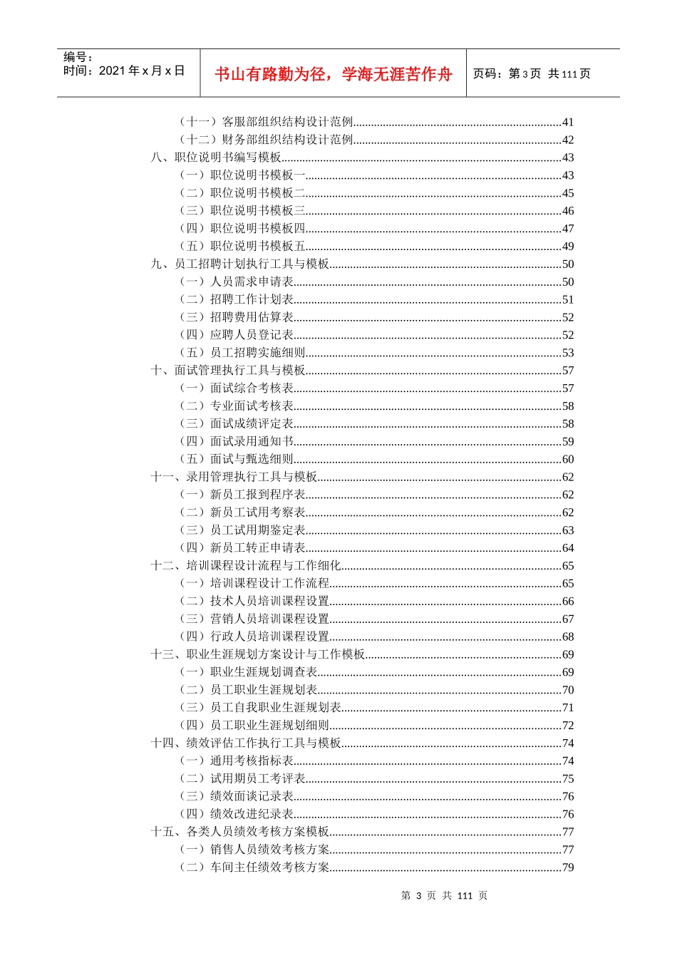 人力资源管理工作细化执行与岗位设计模板_第3页