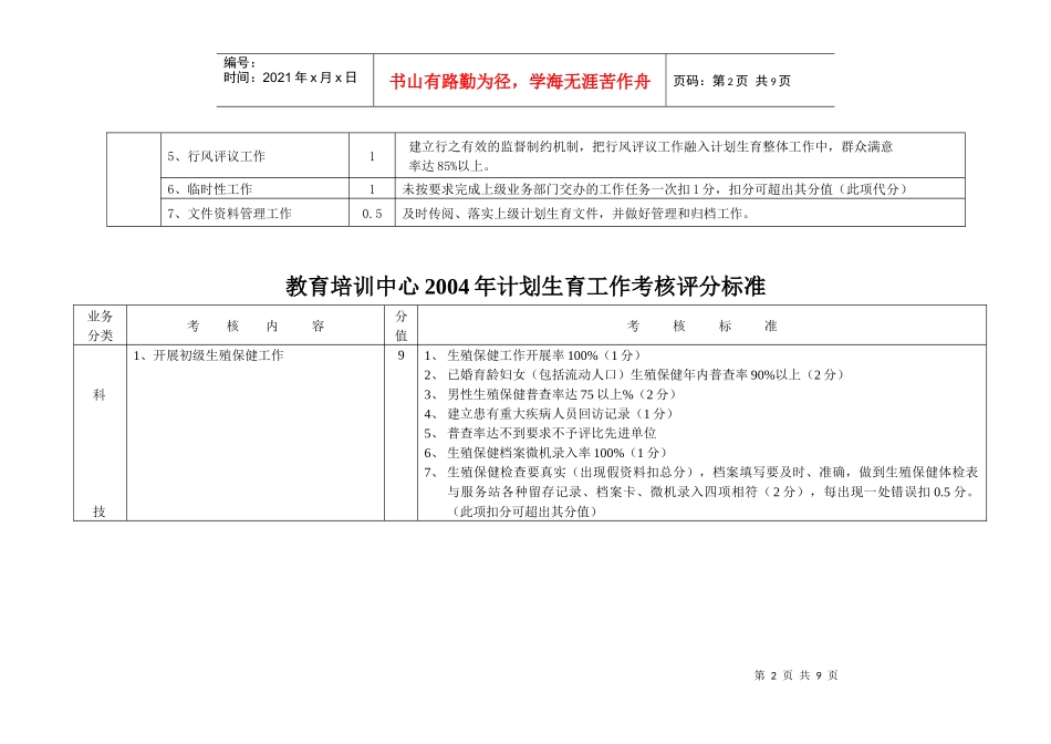 大庆石油管理局计划生育管理科工作标准_第2页