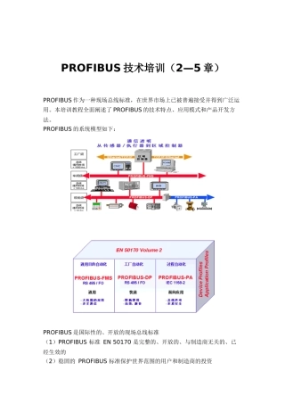 人力资源-2022PROFIBUS技术培训教程