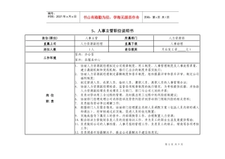 人力资源-20225、人事主管职位说明书 4-