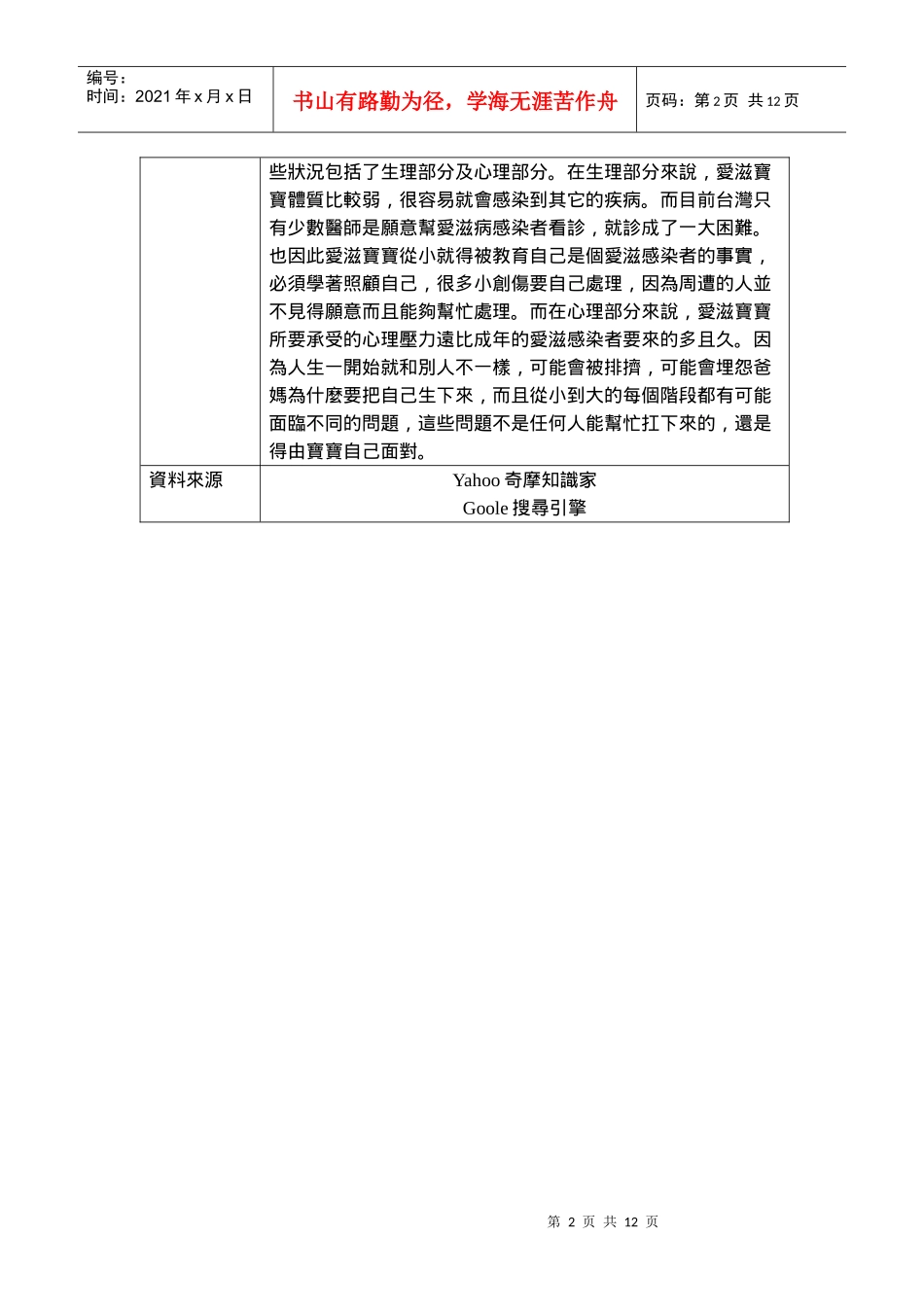 学生自学历程学习档案_第2页