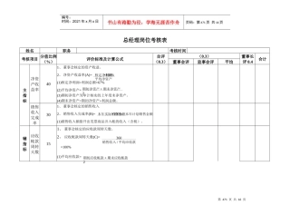 安盛—湖南亚华宾佳乐乳业公高管层考核表