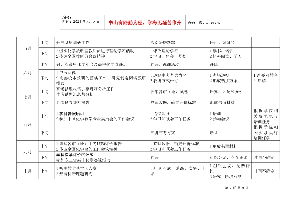 XXXX年理科研培部化学教研室工作计划_第2页