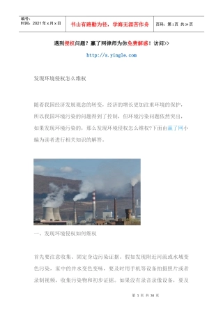 发现环境侵权怎么维权（DOC32页）