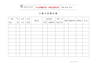 三类人员登记表