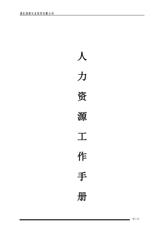 人力资源工作手册(范本)