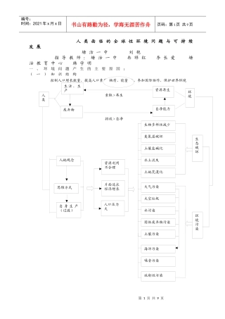 人类面临的全球性环境问题与可持续发展