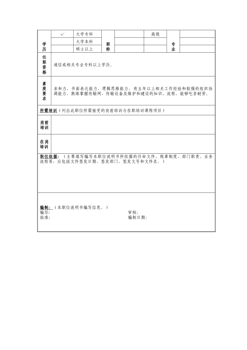 传输系统值机员岗位说明书_第2页