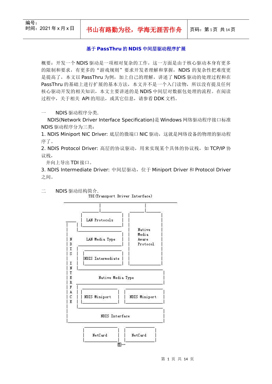 基于PassThru的NDIS中间层驱动程序扩展_第1页
