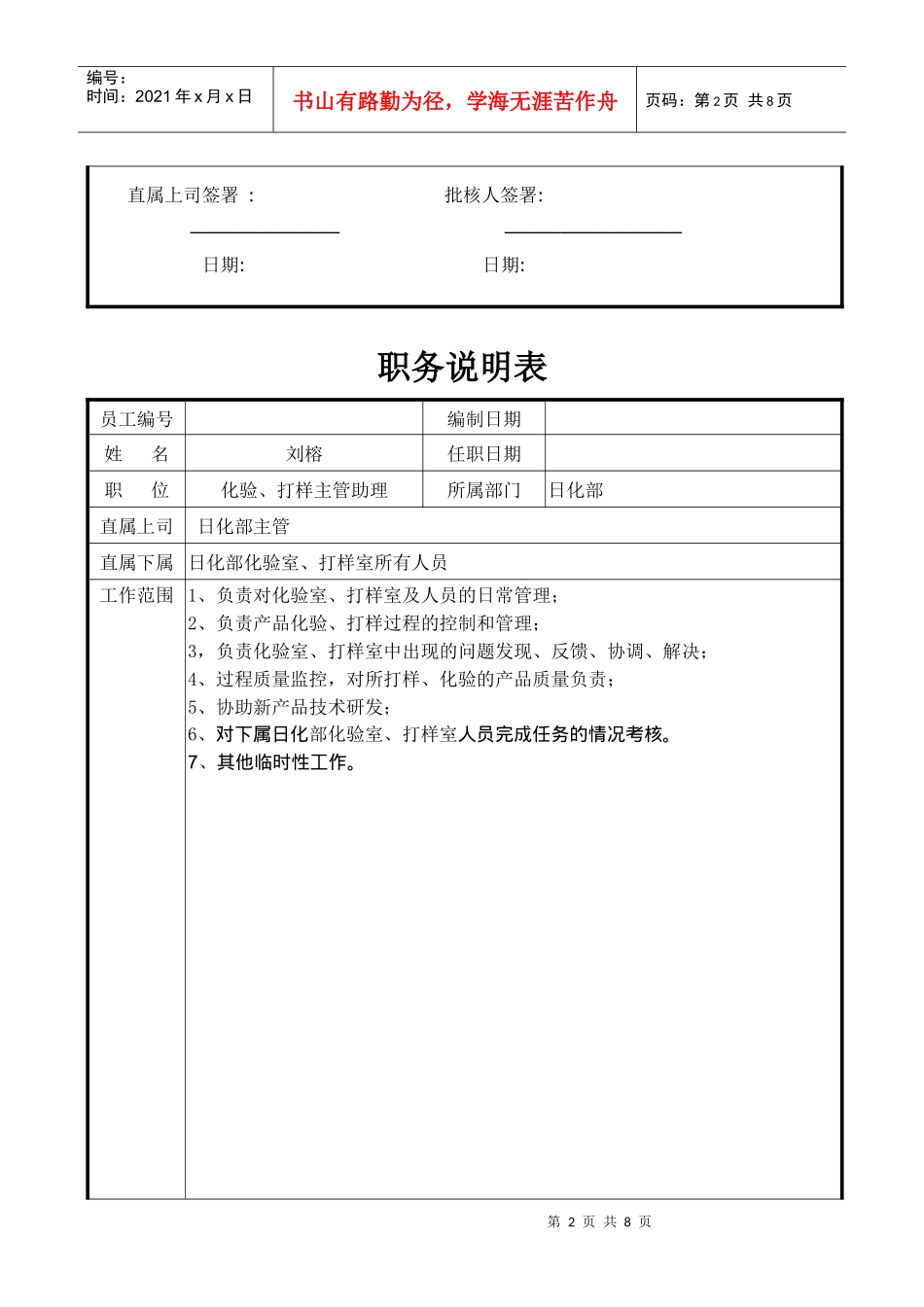 人力资源-2022005职务说明表_第2页