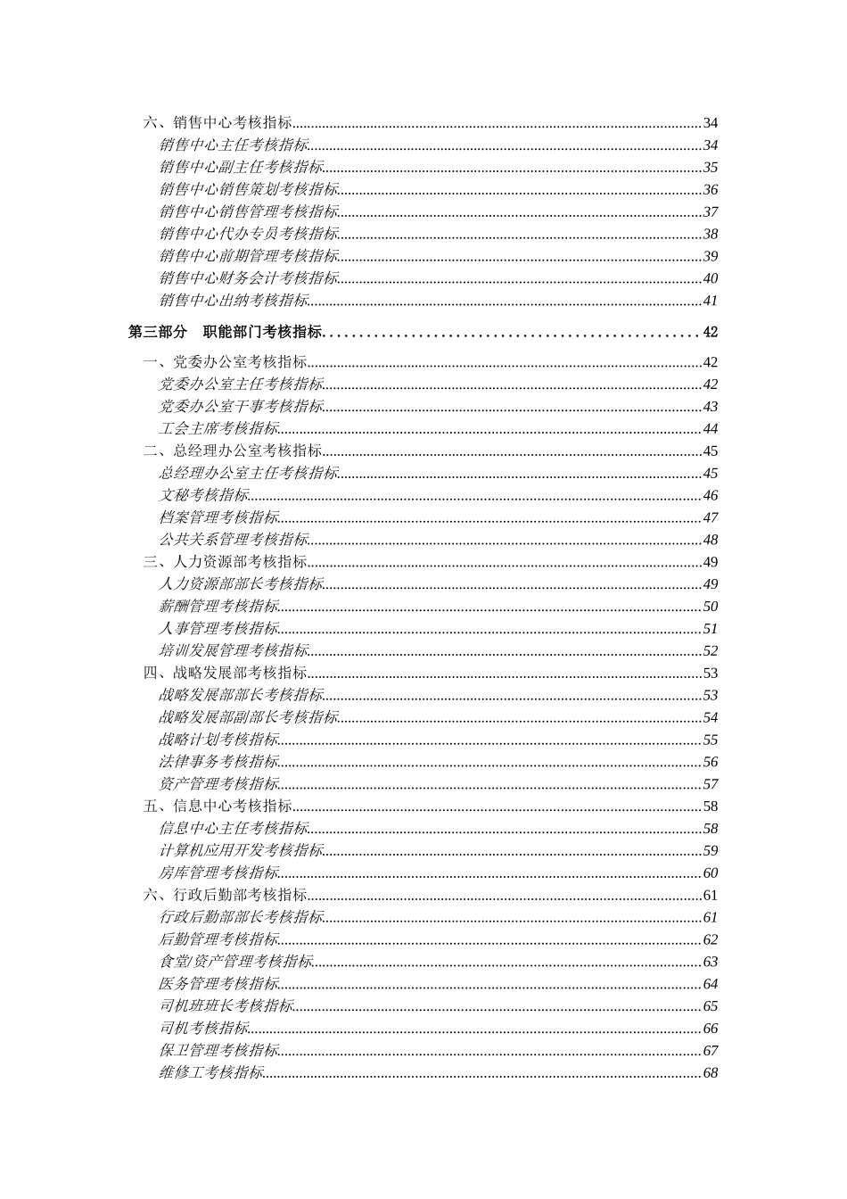 人力资源-202205-房地产公司绩效考核指标大全_第3页