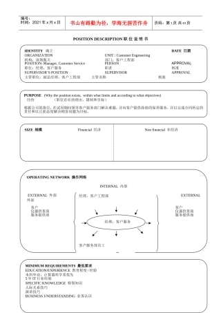 公司个经典职位说明书