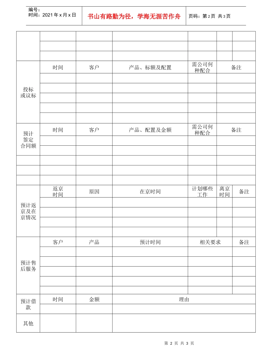 xxxx年月工作计划_第2页