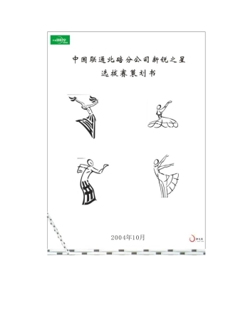 中国联通新锐之星选拔赛策划方案