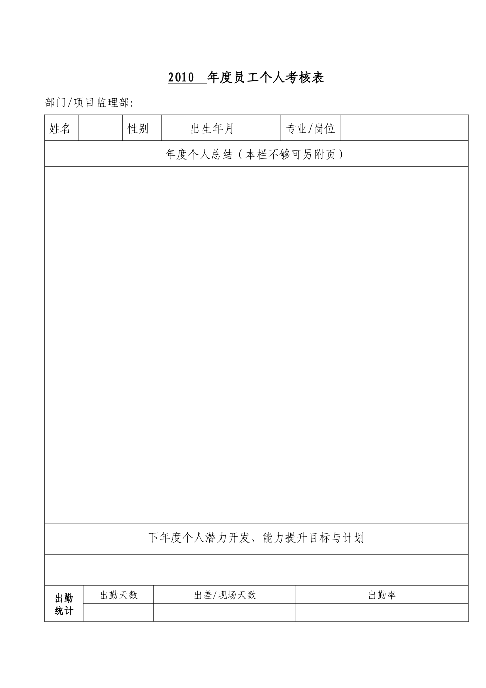 工个人考核表_第2页