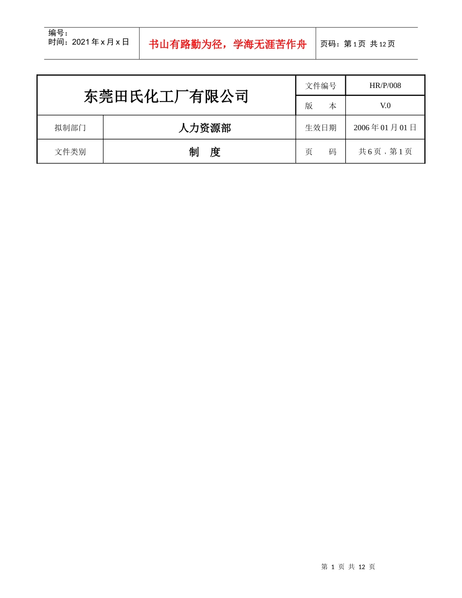 人力资源-2022HR-P-008 生产部绩效考核方案_第1页