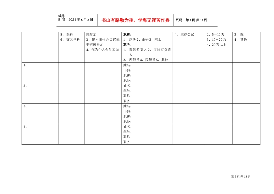 国际组织与国际会议信息调查表_第2页