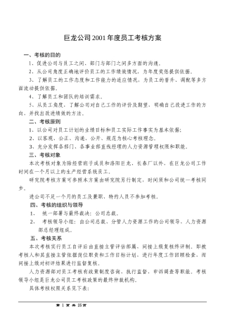 人力资源-2022t巨龙公司20年度考核方案（doc 22）