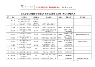 山东省建设科技协会混凝土外加剂专业委员会二届一次会议参会人员