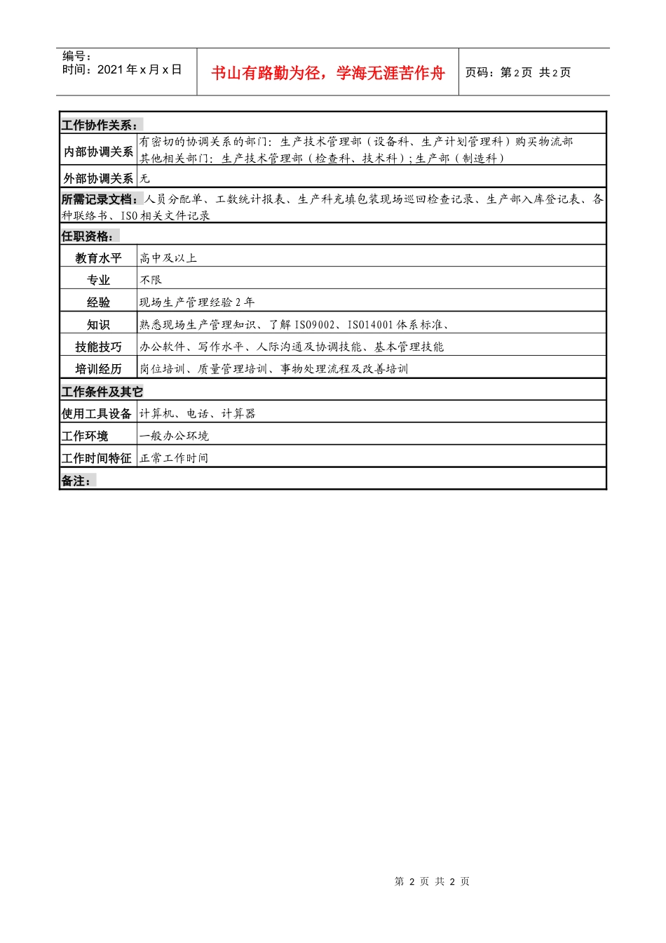 化妆品公司ll岗位说明书_第2页