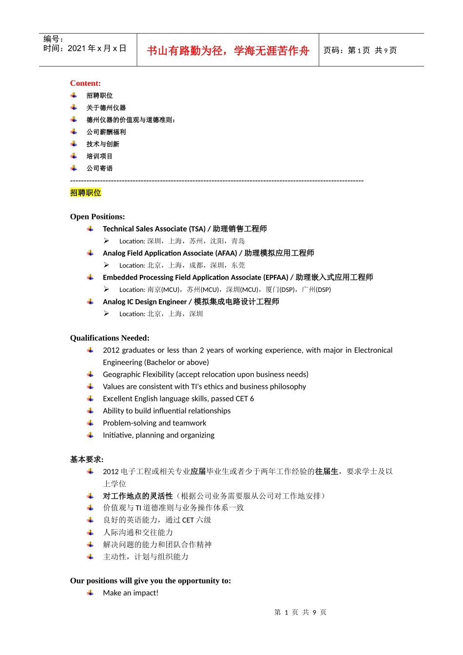 人力资源-2022TI招聘_第1页