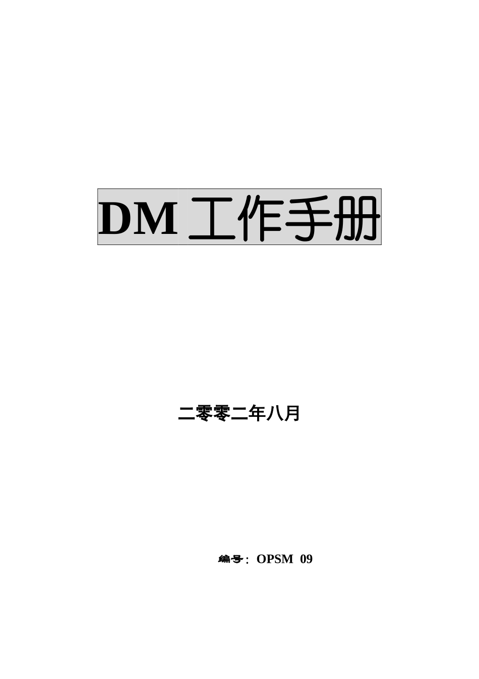 北京华联DM工作手册_第1页
