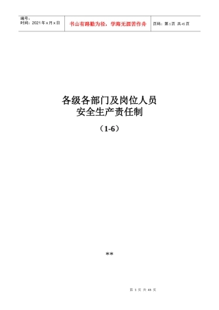 各部门及岗位安全责任制1-6