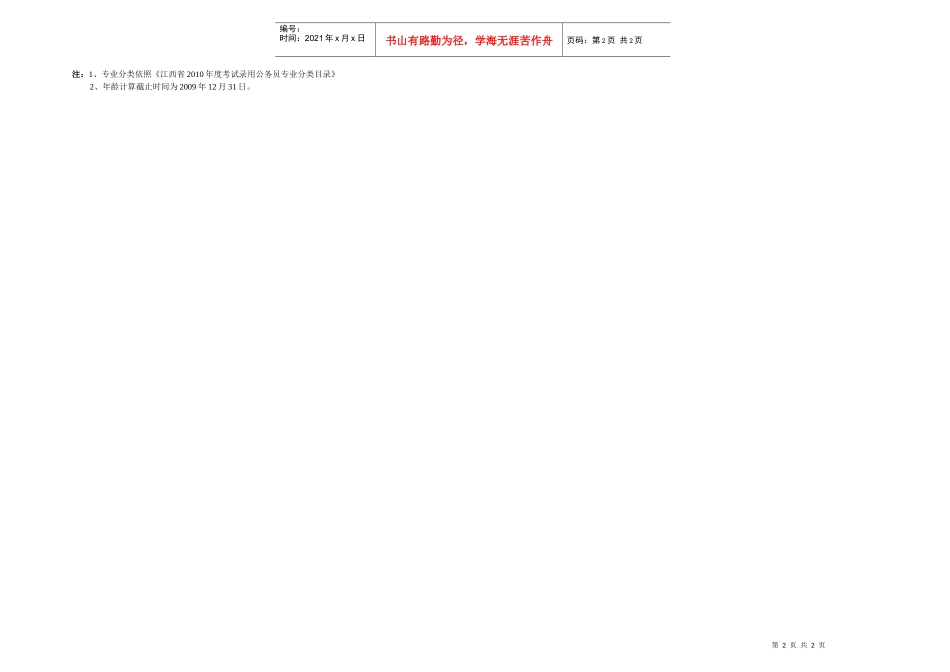 分宜县XXXX年上半年事业单位公开招聘人员岗位及岗位条件表（_第2页