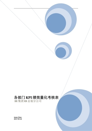 各部门KPI绩效量化考核表(DOC54页)