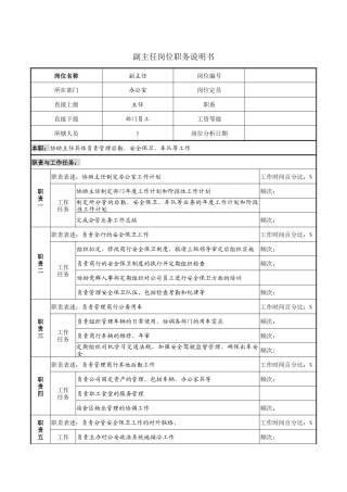 副主任岗位职务说明书