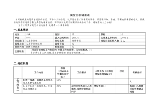 岗位分析调查表