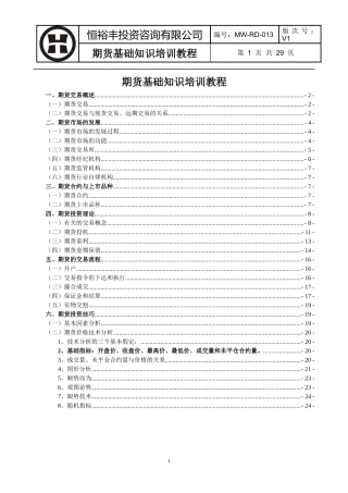 人力资源-2022MW-RD-013期货基础知识培训教程