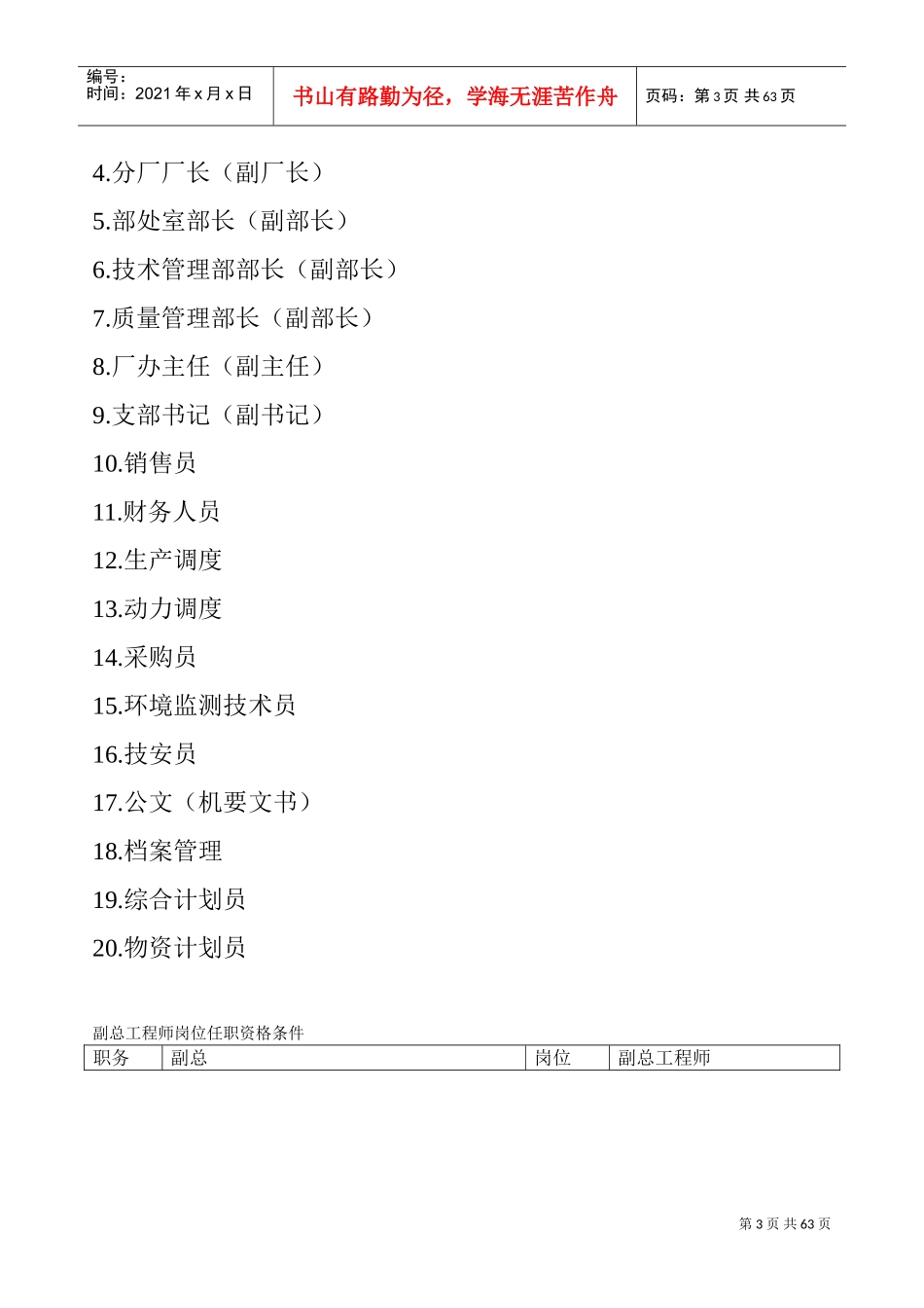 各类岗位及各职务人员任职资格条件(超全)(DOC66页)_第3页