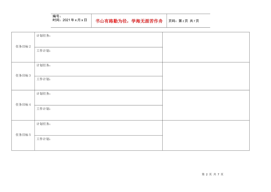 年度个人绩效目标评价套表格式_全套_第2页