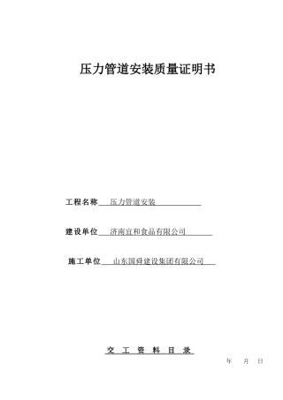 压力管道系统表格