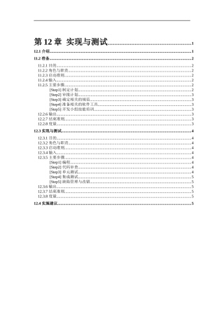 信息系统的实现与测试规划
