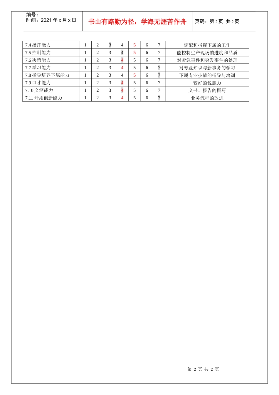 塑胶成型课课长职位说明_第2页