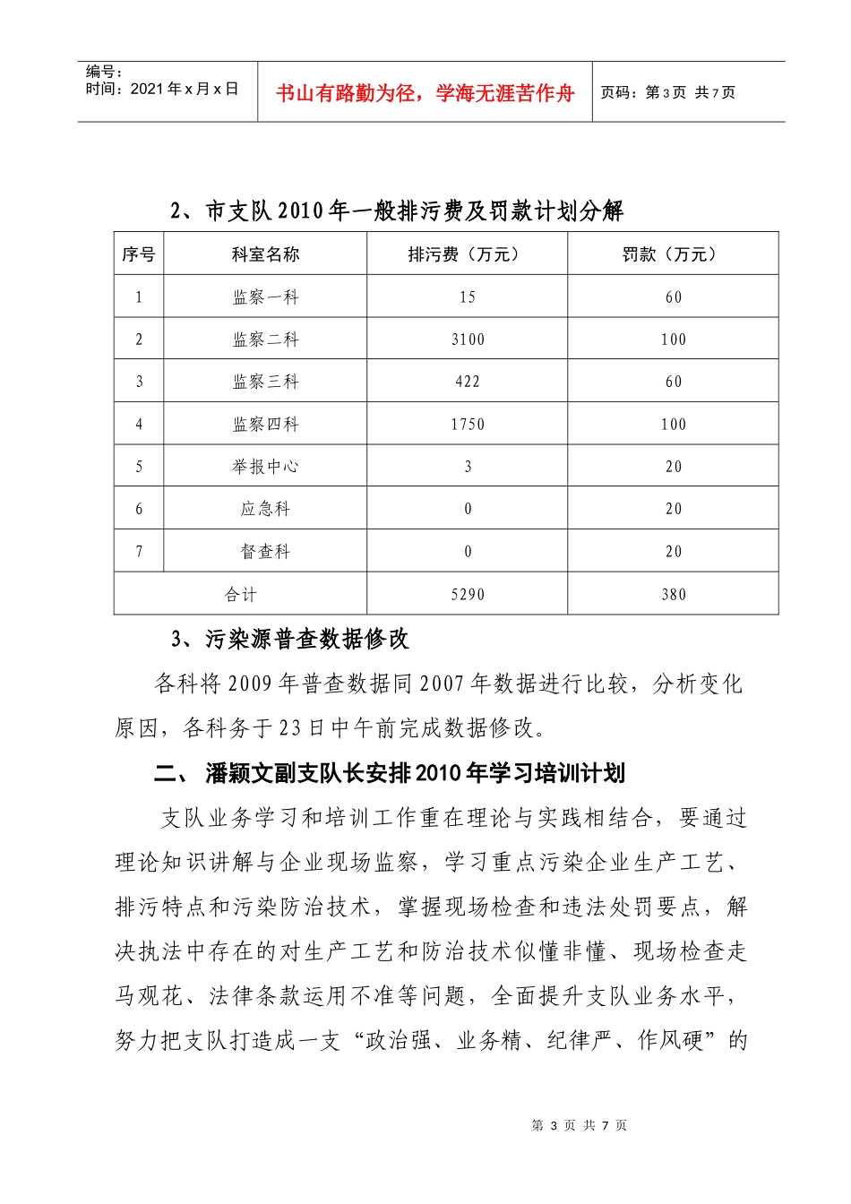 太原市环境监察支队队务会会议纪要_第3页