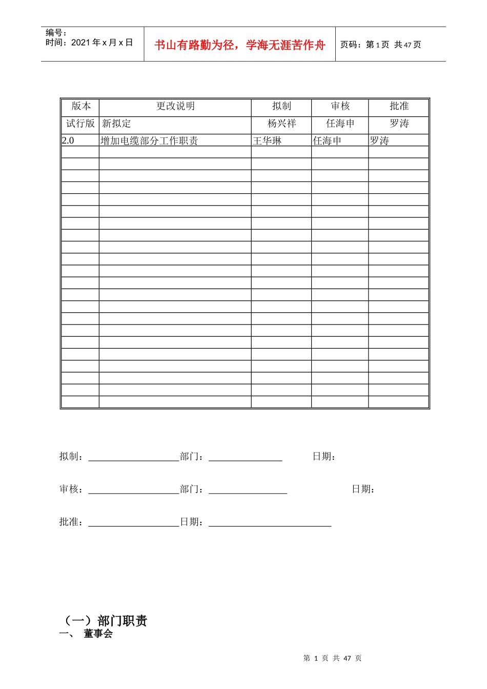 部门职责和技能要求(49)(1)_第1页